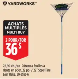 Canadian Tire Yardworks 22˝ Steel Tine Leaf Rake offer