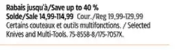 Canadian Tire Victorinox Selected Knives and Multi-Tools offer
