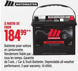 Canadian Tire Motomaster Car & Truck Batteries offer