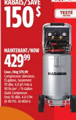 Canadian Tire MAXIMUM 15-Gallon Quiet Compressor offer