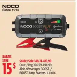 Canadian Tire NOCO BOOST Jump Starters offer