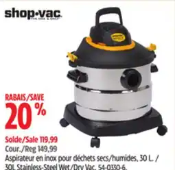 Canadian Tire Shop-Vac 30L Stainless-Steel Wet/Dry Vac offer