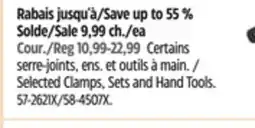 Canadian Tire Mastercraft Selected Clamps, Sets and Hand Tools offer