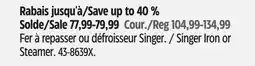 Canadian Tire Singer Iron or Steamer offer