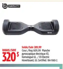 Canadian Tire Gravity X3 Electric Hoverboard, UL Certified offer