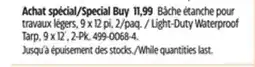 Canadian Tire Certified Light-Duty Waterproof Tarp, 9 x 12, 2-Pk offer