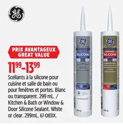 Canadian Tire Kitchen & Bath or window & door silicon sealant white or Clear offer