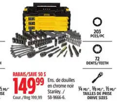 Canadian Tire Stanley Professional Grade Black Chrome Socket Set, SAE/Metric, 203-pc offer