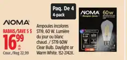 Canadian Tire NOMA ST19 60W Clear Bulb offer