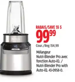 Canadian Tire Ninja Nutri-Blender Pro with Auto-iQ offer