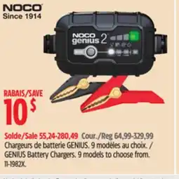 Canadian Tire Noco GENIUS Battery Chargers offer