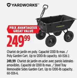 Canadian Tire Yardworks Poly Garden Cart OR Steel Tray Removable Sides Garden Cart offer
