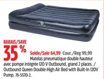 Canadian Tire Outbound Queen Double-High Air Bed with Built-In 120V Pump offer