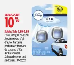 Canadian Tire Febreze Car Air Fresheners offer