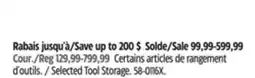 Canadian Tire Mastercraft Selected Tool Storage offer