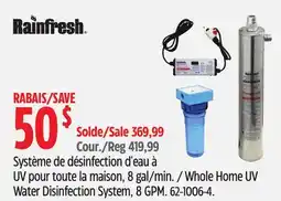 Canadian Tire Whole Home UV Water Disinfection System offer
