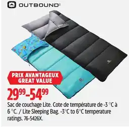 Canadian Tire Outbound Lite Sleeping Bag offer