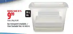 Canadian Tire Clear Stackable Tote offer