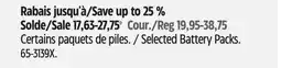 Canadian Tire Rayovac Selected Battery Packs offer