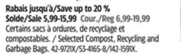 Canadian Tire FRANK Selected Compost, Recycling and Garbage Bags offer