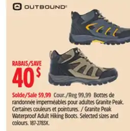 Canadian Tire Outbound Granite Peak Waterproof Adult Hiking Boots offer