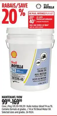 Canadian Tire T4 or T6 Diesel Motor Oil offer