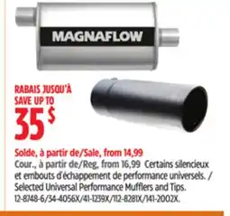Canadian Tire Selected Universal Performance Mufflers and Tips offer