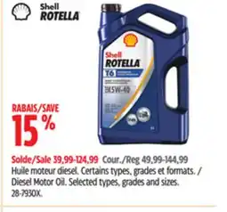 Canadian Tire Shell Rotella Diesel Motor Oil offer
