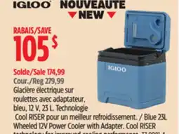 Canadian Tire Igloo Blue 23L Wheeled 12V Power Cooler with Adapter offer