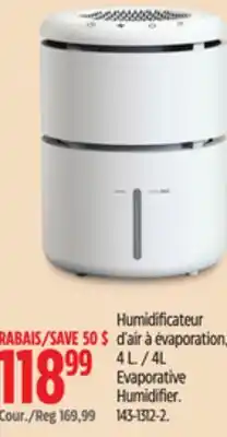 Canadian Tire Noma 4L Evaporative Humidifier offer