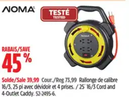 Canadian Tire Noma 25´ 16/3 Cord and 4-Outlet Caddy offer