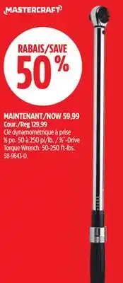 Canadian Tire Mastercraft 1⁄2˝-Drive Torque Wrench offer