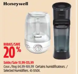 Canadian Tire Honeywell Selected Humidifiers offer