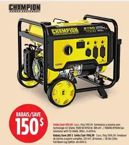Canadian Tire Champion 7000W/8750W Gas Generator with CO Shield offer