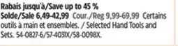 Canadian Tire Mastercraft Selected Hand Tools and Sets offer