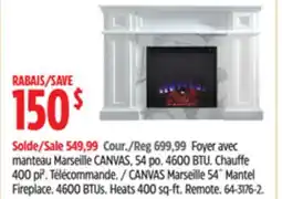 Canadian Tire CANVAS Marseille 54˝ Mantel Fireplace offer