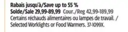 Canadian Tire AutoTrends Selected Worklights or Food Warmers offer