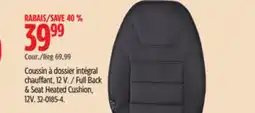 Canadian Tire Full Back & Seat Heated Cushion offer