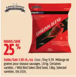 Canadian Tire Armstrong Wild Bird Select Bird Seed offer
