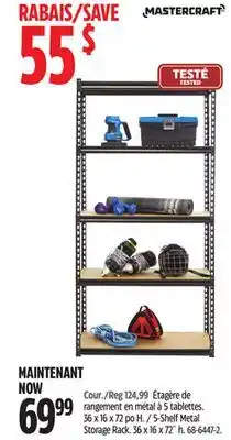 Canadian Tire Mastercraft 5-Shelf Metal Storage Rack offer
