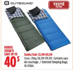 Canadian Tire OUTBOUND Selected Sleeping Bags offer