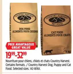 Canadian Tire Country Harvest Dog, Puppy and Cat Food offer