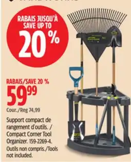 Canadian Tire Yardworks Compact Corner Tool Organizer offer