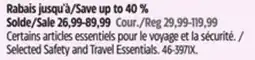 Canadian Tire Harmony Selected Safety and Travel Essentials offer