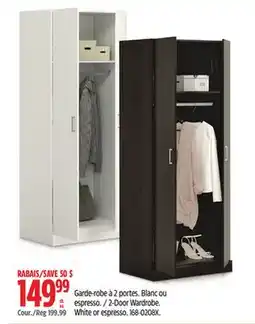 Canadian Tire Sauder 2-Door Wardrobe offer