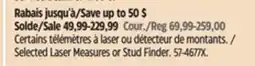 Canadian Tire Bosch Selected Laser Measures or Stud Finder offer
