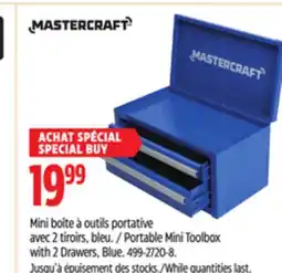 Canadian Tire Mastercraft Portable Mini Toolbox with 2 Drawers, Blue offer