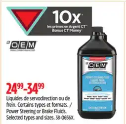 Canadian Tire OEM Power Steering or Brake Fluids offer