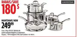Canadian Tire LAGOSTINA 10-Pc Atigiano 3-Ply Clad Cookset offer