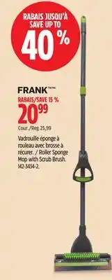 Canadian Tire Roller Sponge Mop with Scrub Brush offer